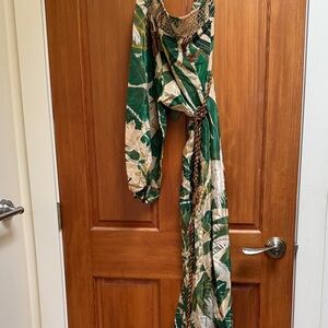 FARM Rio Tropical Green and Cream Jumpsuit